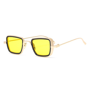 Kabir Singh – lunettes de soleil carrées Steampunk pour hommes, monture métallique, verres bleus, protection UV400, mode, voyage, cyclisme, conduite - Product Image 5