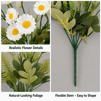 6 Tangkai Bunga Chamomile Sutra Buatan, Bunga Daisy Palsu untuk Pengisi Karangan Bunga, Dekorasi Pernikahan, dan Rangkaian Bunga Florist