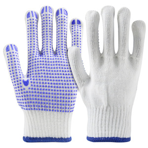 Gants de protection en plastique à pois, conception antidérapante, résistants à l'usure, en fil de coton et de laine pour le secteur de la construction et les chantiers - Product Image 5