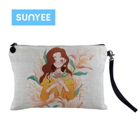 Sac cosmétique vierge pour sublimation Sunyee avec fermeture éclair, impression personnalisée, vente en gros pour les essentiels de beauté en voyage