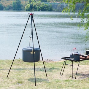 Portable pliable 1mm d'épaisseur en alliage d'aluminium trépied fournitures de Camping en plein air avec support de feu de joie <span class=keywords><strong>suspendu</strong></span> <span class=keywords><strong>Pot</strong></span> étagère gril pour les voyages - Product Image 5