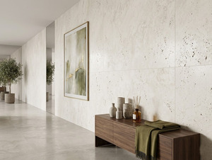 Dalle de travertin blanc naturel, pierre Bianco pour carrelage mural et de sol, design salle de bain et salon - Product Image 4