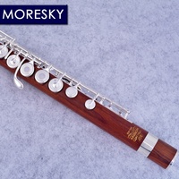MORESKY Redwood Flute 17 Open Hole Silver Plated E Key Rosewood Mopane Professional C Tone C Major MFL-202(OEM)