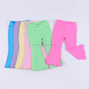 Marque privée personnalisée, pantalon de <span class=keywords><strong>sport</strong></span> pour filles, pantalon évasé de yoga, ourlet festonné, vêtements de <span class=keywords><strong>sport</strong></span>, leggings de <span class=keywords><strong>sport</strong></span> - Product Image 1