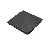 Ensemble de sous-verres carrés en ardoise naturelle, résistants à la chaleur, épaisseur 10 mm, style moderne et minimaliste, impression personnalisée pour hôtels et salons de thé