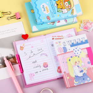 Fournitures de papeterie étudiant coloré Mini dessin animé mignon journal carnet de notes Journal Agenda mot de passe cahier - Product Image 5