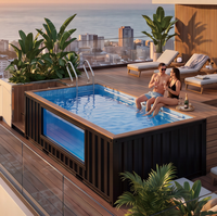 Piscine hors sol Addotron pour toute la famille, avec structure en PVC robuste, pour une utilisation toute l'année en extérieur, de 20 à 40 pieds