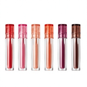 Brillo Labial Voluminizador Orgánico con Purpurina 4ml, Botella Redonda Transparente para Maquillaje de Fiesta, Logo Personalizado - Product Image 1