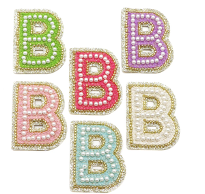 Lettres de l'alphabet anglais en sequins perlés roses A-Z, applique à repasser, patch pour vêtements, badge à <span class=keywords><strong>coller</strong></span> pour vêtements, sacs, chaussures - Product Image 3