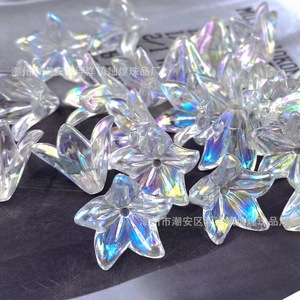 ลูกปัดดอกลิลลี่ออฟเดอะแวลลีย์ใสสีรุ้ง สำหรับทำเครื่องประดับ ขนาด 12 มม. ลูกปัดเรซิ่นคริสตัลแบบกระจาย - Product Image 1