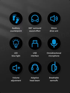 Auriculares USB HP DHE-8001U de 7.1 Canales, Auriculares para Juegos con Cancelación de Ruido, Auriculares RGB para Jugadores de PC - Product Image 6