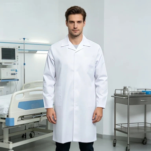Blouse de travail durable pour salle blanche, anti-taches, en polycoton, blanche, pour le personnel des instituts de <span class=keywords><strong>recherche</strong></span> - Product Image 4