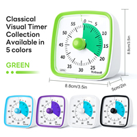 Yunbaoit Geräuschlose Klassenzimmer-Uhr Küchen-Zeitmanagement-Tool Visueller Timer 60-Minuten-Countdown-Timer für Kinder und Erwachsene