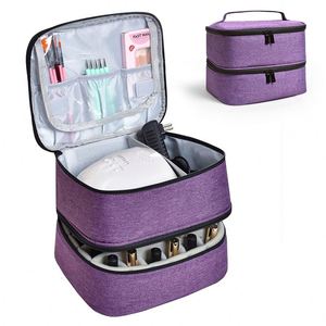 BSCI Factory Portable Roasted Nail Light Storage Bag Essential Oil Nail Polish Storage <b>Box</b> Double Layer 30 Grid Storage Bag - Product Image 6