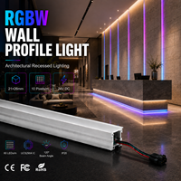 UCS2904 RGBW DC24V Projecteur linéaire encastré au sol en profilé aluminium SMD5050 pour éclairage de base murale et design de guidage de couloirs d'hôtel