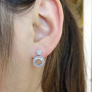Orecchini Rotondi Scintillanti per Donne, Orecchini a Perno Minimalisti, Gioielli per Orecchie alla Moda per Uso Quotidiano - Product Image 4