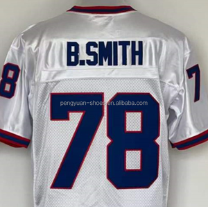 ブルース・スミスホワイトスローバックを出荷する準備ができました最高品質のステッチアメリカンフットボールジャージー - Product Image 1