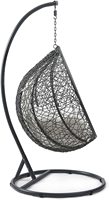 Chaise balançoire à œufs suspendue en rotin PE robuste avec support coussin chaise balançoire de patio hamac en osier pour cour de jardin