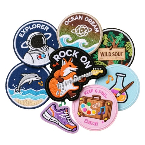 Custom Embroidered PVC Patches with Iron on Back Eco-Friendly Woven Fabric Patch for Clothing and Hats Custom Badges