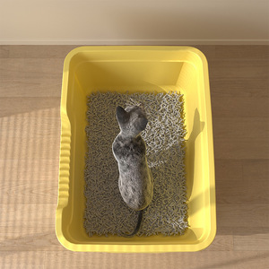 Caja de arena para gatos Palide extra grande, semicerrada, diseño cuadrado abierto, para gatitos, material PP - Product Image 1
