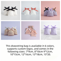 Sac de rangement en microfibre avec cordon de serrage pour bijoux, logo personnalisé, sac en velours de luxe pour bijoux, sac d'emballage pour bijoux avec nœud papillon