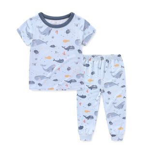 Estivo ragazzo traspirante in cotone Bamboo <span class=keywords><strong>pigiama</strong></span> Pullover a manica corta antibatterico abbigliamento per la casa Set di abbigliamento del sud-est asiatico - Product Image 1