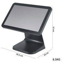 Caisse enregistreuse tactile à écran unique JSJ JSJ75, Intel I3 Dual Core 2.41 GHz, système POS Windows 10, écran tactile capacitif 15,6 pouces