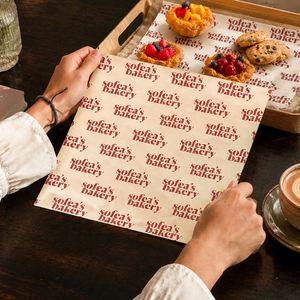 Custom Logo Eco-Friendly Food Grade Oil Proof Greaseproof Wax Coated Baking <b>Paper</b> Disposable Waterproof <b>Wrapping</b> Cake Bread - Product Image 5