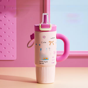 New High Appearance 316 Stainless Steel Thermos Cup Large Capacity <b>Tumbler</b> Handle Dual <b>Drink</b> Straw Camping Eco-Friendly Portable - Product Image 5