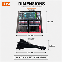 Console de mixage audio professionnelle DSZ DS-20PLUS 16 canaux en aluminium avec écran tactile, effets intégrés, enregistrement USB, entrées XLR stéréo