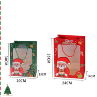Sacs en papier kraft personnalisés réutilisables pour Noël avec fenêtre, pour le shopping et la vente à emporter