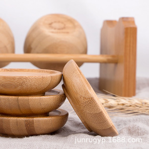 Posavasos de madera redondos de 6 cm de diámetro, alfombrillas aislantes del calor para tazas de té, uso doméstico - Product Image 2
