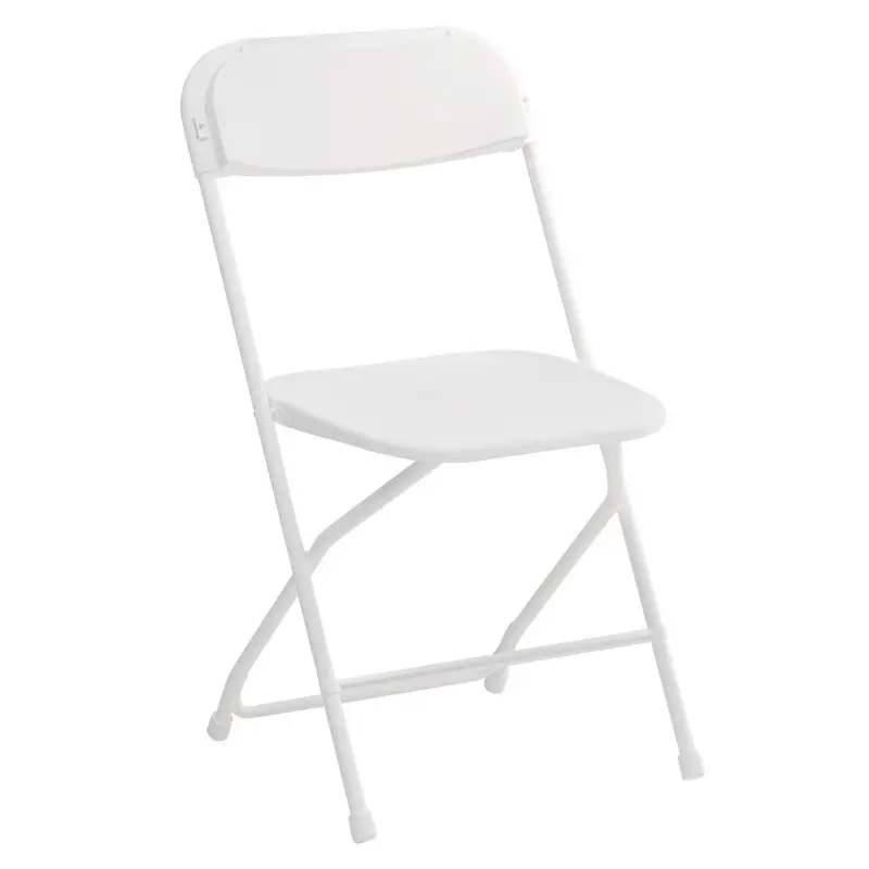 Toptan ucuz açık düğün parti için istiflenebilir çelik boru plastik beyaz katlanır sandalye olaylar