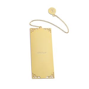 Classic Gold Plated Standard Rectangle Custom Debossed Logo Souvenir <b>Gift</b> <b>Bookmark</b> With Tassel - Product Image 6