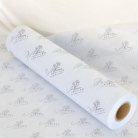 Rouleau de papier de soie imprimé sur mesure avec logo botanique, papier d'emballage à faible MOQ pour fleurs, vêtements et emballages cadeaux