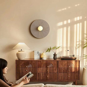 Lámpara de pared en forma de abanico Hfshanks, 30cm, Led E27, control de interruptor para dormitorio, sala de estar, estilo Zen - Product Image 2