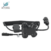 Casque radio bidirectionnel tactique ZTAC à double bande PTT, étanche IPX-6, en ABS, avec adaptateur et bouton-poussoir