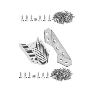 Supports d'angle OEM <span class=keywords><strong>en</strong></span> acier inoxydable pour meubles, vis triangulaires pour tiroirs, armoires, tables et chaises <span class=keywords><strong>en</strong></span> <span class=keywords><strong>bois</strong></span> - Product Image 1