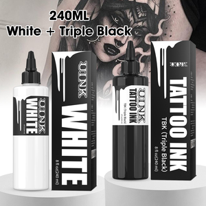 UINK di alta qualità 480ML in <span class=keywords><strong>bianco</strong></span> <span class=keywords><strong>e</strong></span> <span class=keywords><strong>nero</strong></span> tatuaggio tatuaggio inchiostro ricamo pigmento adatto per la pittura del corpo del tatuatore art - Product Image 2