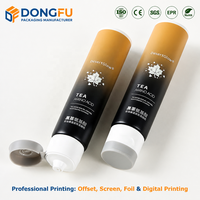 Tube souple en PE noir dégradé mat de 100 ml à double compartiment, vide et personnalisable, pour emballage cosmétique de lotion