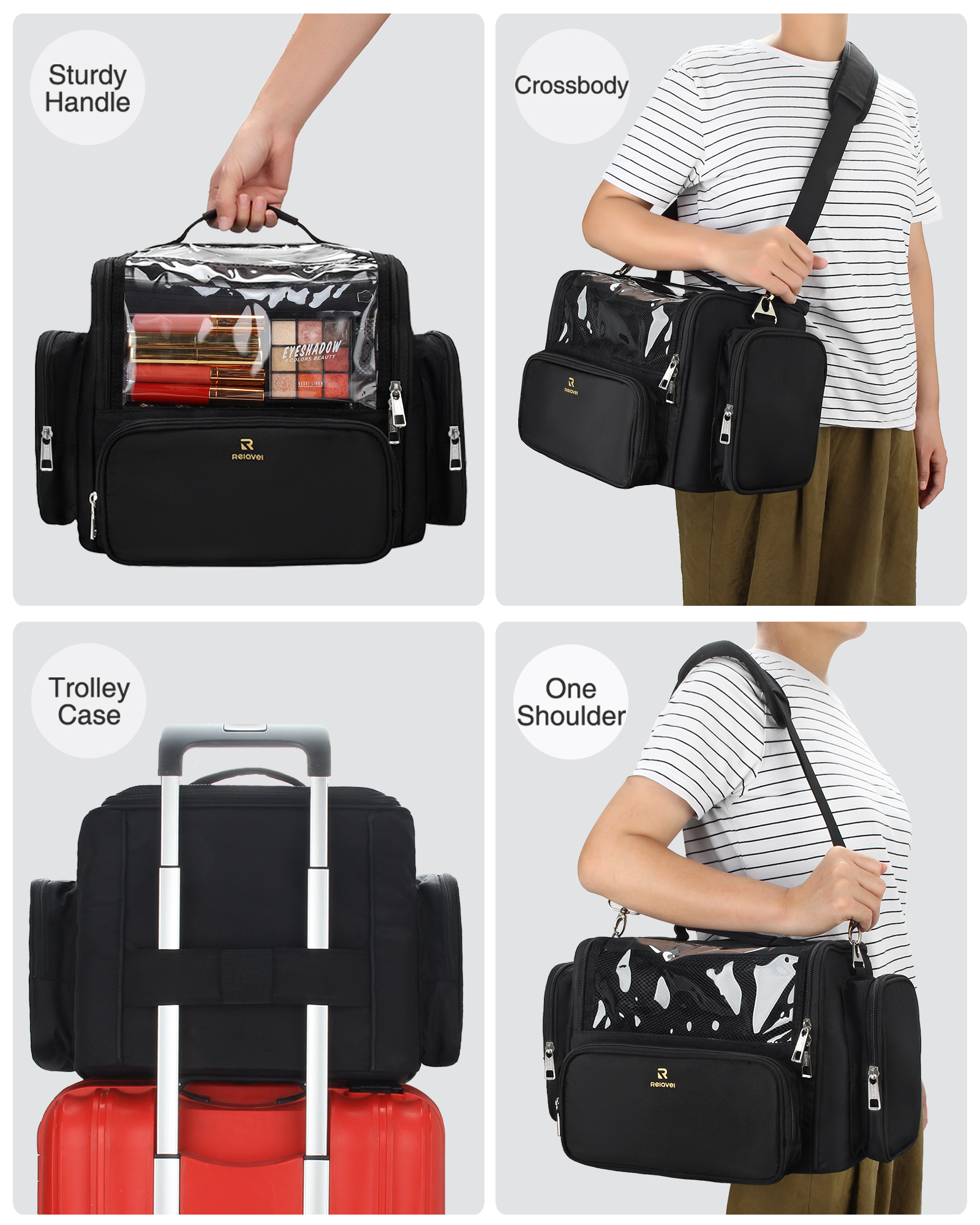 habe travel makeup bag I'm Obsessed With OrganizationThis Is the Only Toiletry I Use This stylish faux leather makeup bag is designed to keep all your cosmetics organized while on the go Best Makeup Bags for Travel,