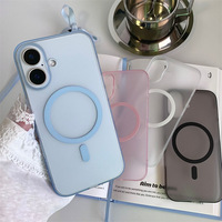 Coque de téléphone givrée couleur macaron avec protection d'appareil photo et chargement magnétique pour iPhone 17 16 15 14 13 12 Pro Max Plus