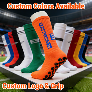 Custom Logo Anti Slip Grip Football <strong>Socks</strong> <strong>Men</strong> Breathable Cushion Crew Compression Soccer <strong>Socks</strong> OEM Team Sport Stockings - Product Image 1