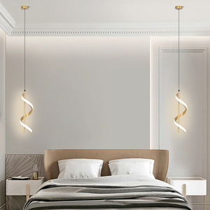 Spiral Pendant <b>Light</b> Led Modern Minimalist <b>Chandelier</b> For Kitchen Dining Room Single Head Touch Control E26 - Product Image 3