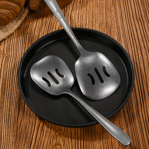 Vintage Stainless Steel Serving Spoon Set 304 Heavy Duty Restaurant Grade Solid Color 4 Pieces Cooking <b>Tool</b> - Product Image 2