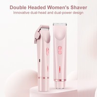Alat Cukur Elektrik KKS Electric Lady Razor Double-Headed Waterproof 2-In-1, Pemangkas Bikini dan Pencukur untuk Wajah dan Tangan, Dapat Diisi Ulang, Penghilang Bulu Wajah, US