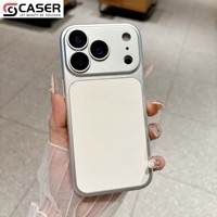 Étui de téléphone en cuir PU de couleur unie simple avec film de protection d'objectif intégré, antichoc, luxe, couleur originale, pour iPhone 11-18