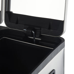 ถังขยะโลหะมีฝาปิดแบบแกว่งขนาด2x20ลิตรช่องขนาดใหญ่แบบคู่สำหรับใช้ในเชิงพาณิชย์ - Product Image 3