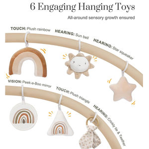 MaiBeiBi-Alfombra de juego para bebés, tapete grande de lujo para gimnasio con 6 juguetes y <span class=keywords><strong>12</strong></span> tarjetas de hito para bebés y niños pequeños - Product Image 2