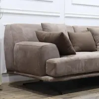 Nubuck Sofa Sudut Modern Warna Pink, Kain Sofa Ruang Tamu